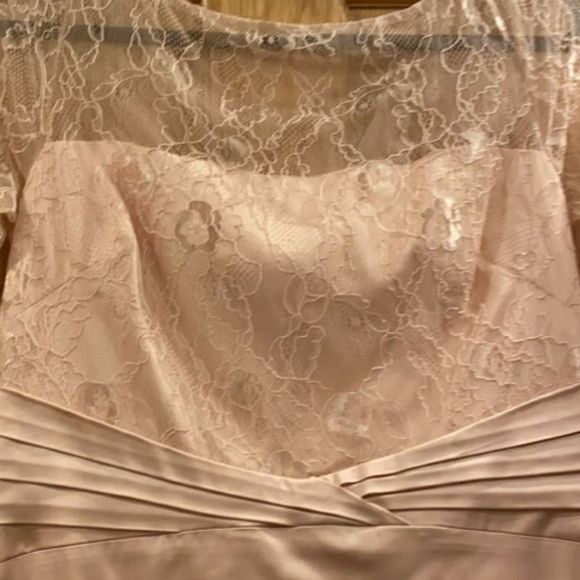 Kay Unger Soft Floral Lace Gown Dress - Picture 3 of 13